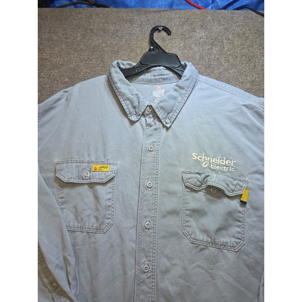 Lapco Frc Button Up Long Sleeve Work Shirt Size 3xl ,has Schneider Electric Logo